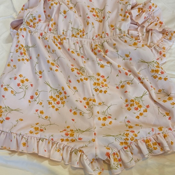 Floral Pink Ruffled Jumpsuit - Picture 3 of 3